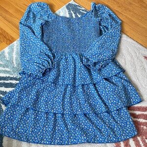 Blue Floral Kids Dress